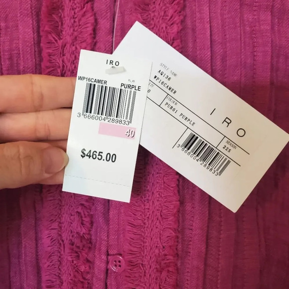 IRO Paris Camer Pleated Long Sleeve Top Size 40 / 8 - Picture 8 of 11